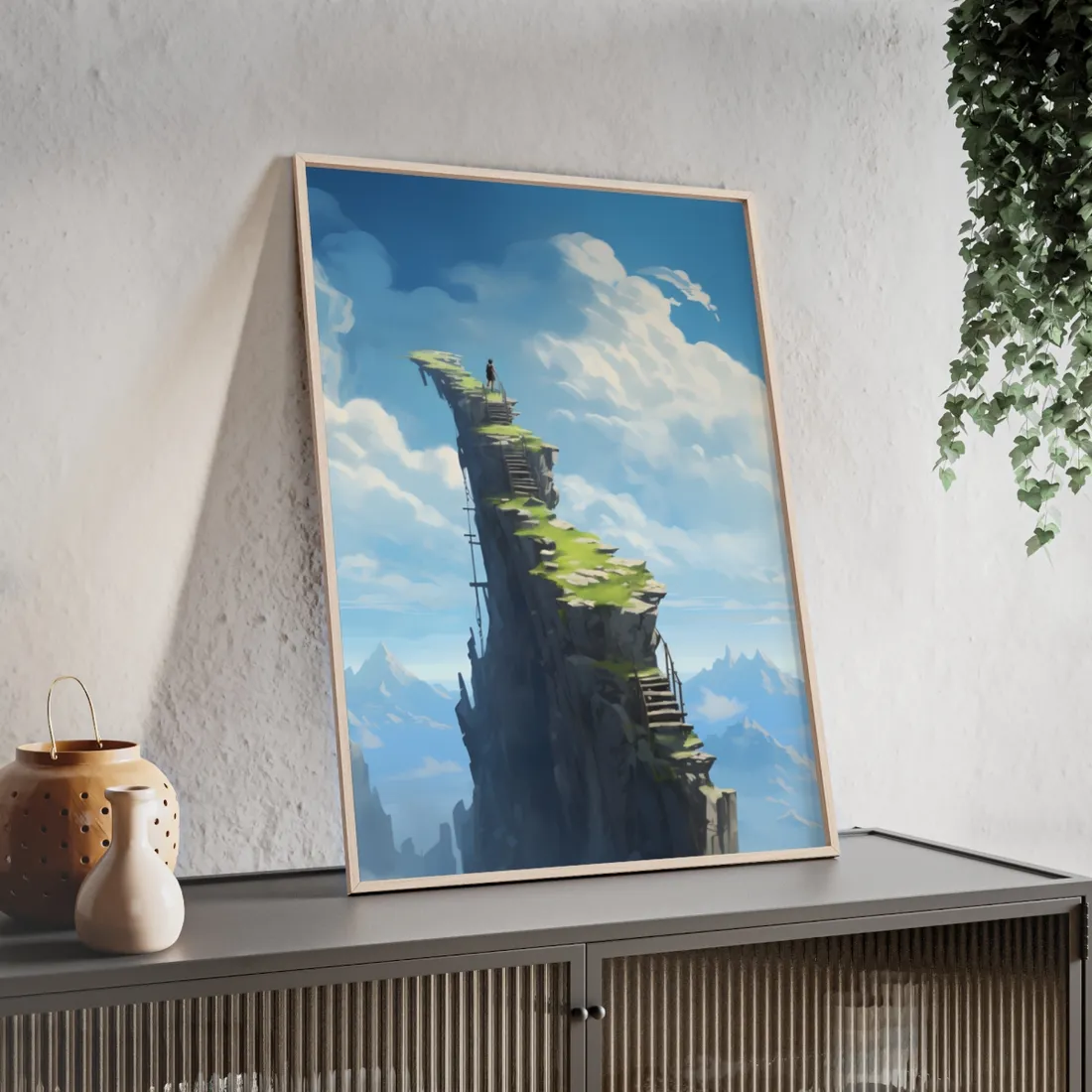 Beautiful Outdoor Moment: A Serene Person in Nature - Framed Poster