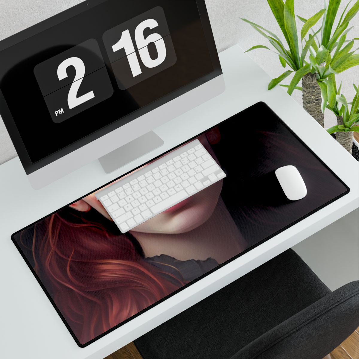 Beautiful Redhead Female Portrait: Classic Timeless Artwork - Desk Mat