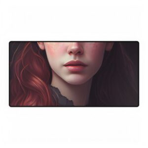 Freckled Redhead Woman Desk Mat