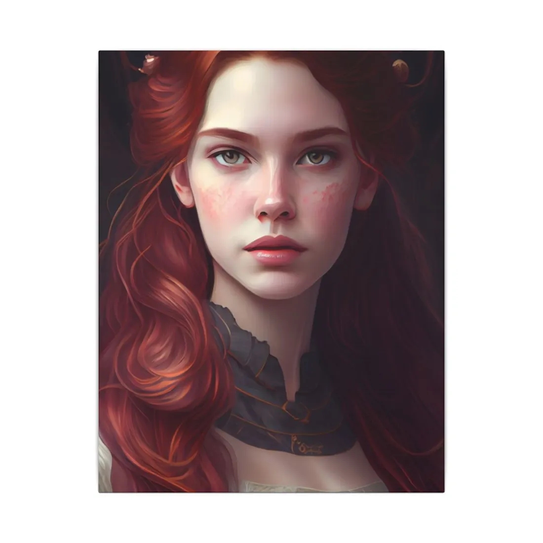 Beautiful Redhead Female Portrait: Classic Timeless - Canvas