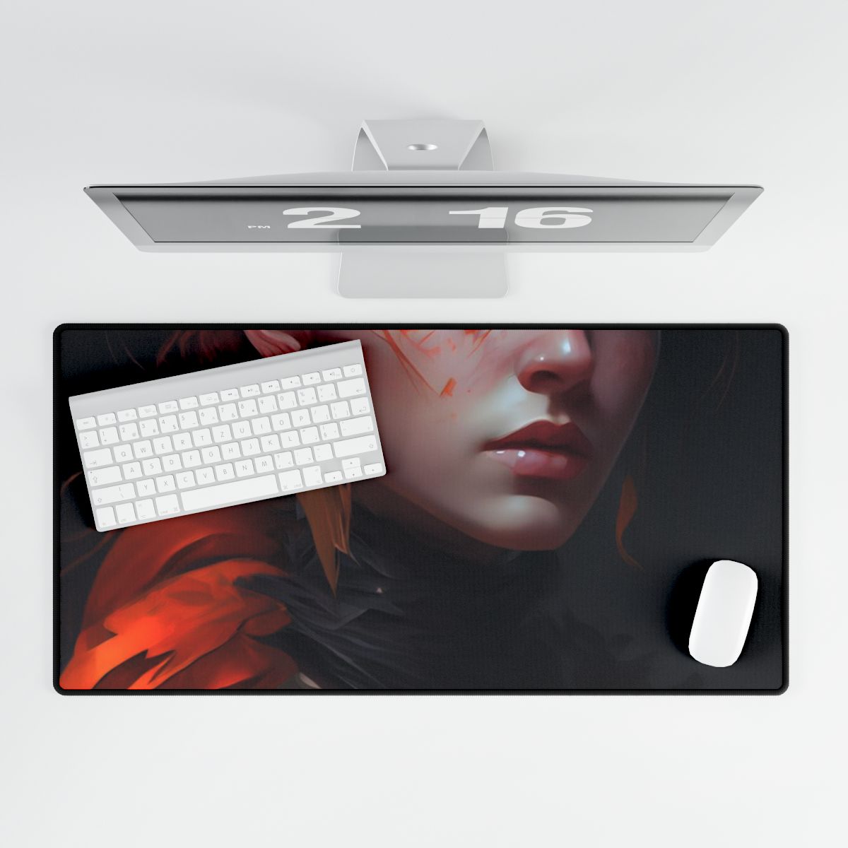 Beautiful Redhead Female Portrait: Stunning Artwork - Desk Mat