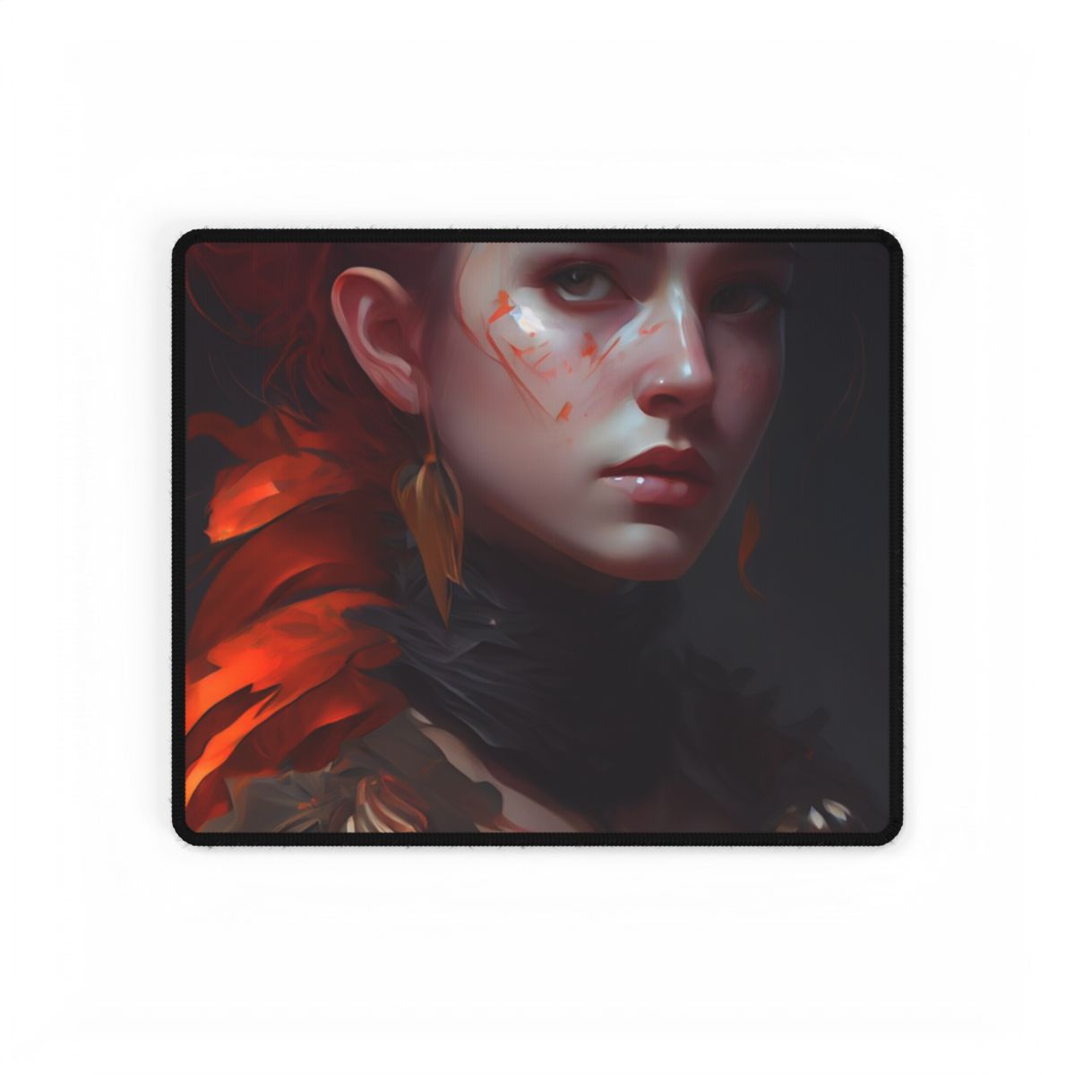 Beautiful Redhead Female Portrait: Stunning Artwork - Desk Mat