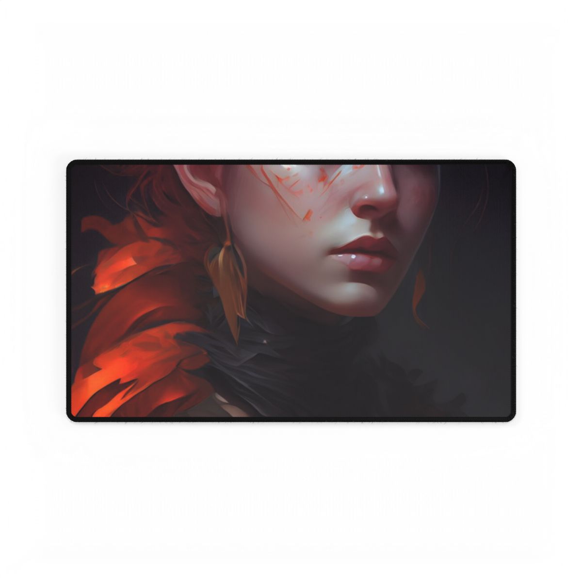 Beautiful Redhead Female Portrait: Stunning Artwork - Desk Mat
