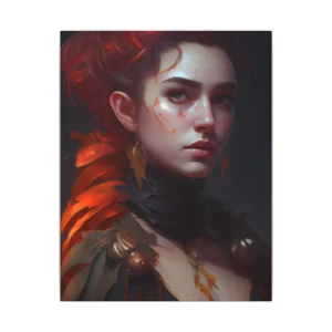Redhead Woman with Feathers Canvas Print