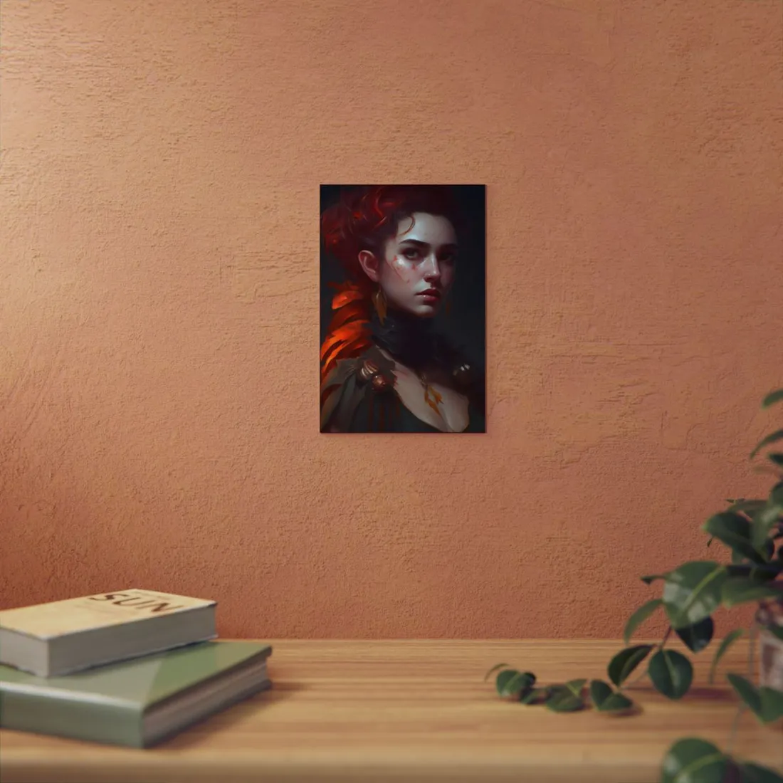 Beautiful Redhead Female Portrait: Stunning - Metal Poster