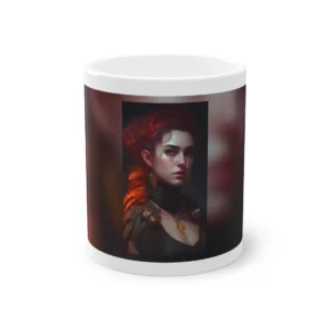 Redhead Woman with Feathers Mug