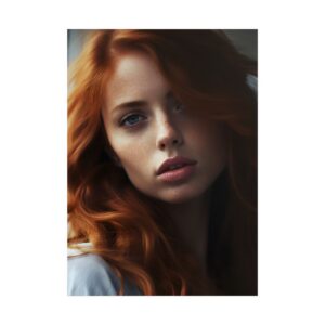 Wavy Red Hair Portrait Poster