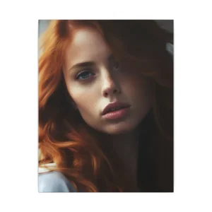 Wavy Red Hair Portrait Canvas Print