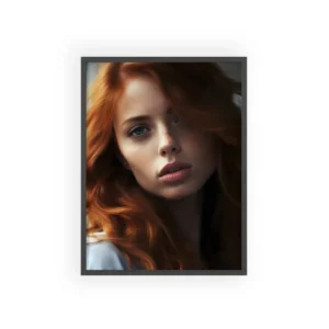 Wavy Red Hair Portrait Framed Poster