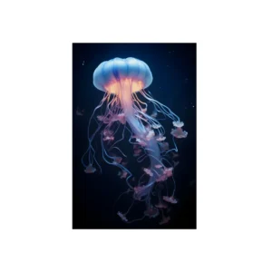 Jellyfish Tentacles in Dark Water Metal Poster