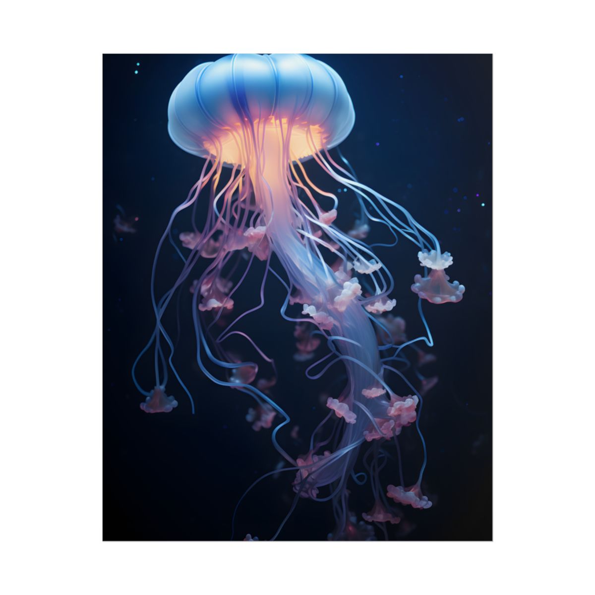 Bioluminescent Ocean Ballet: Glowing Sea Dance - Poster