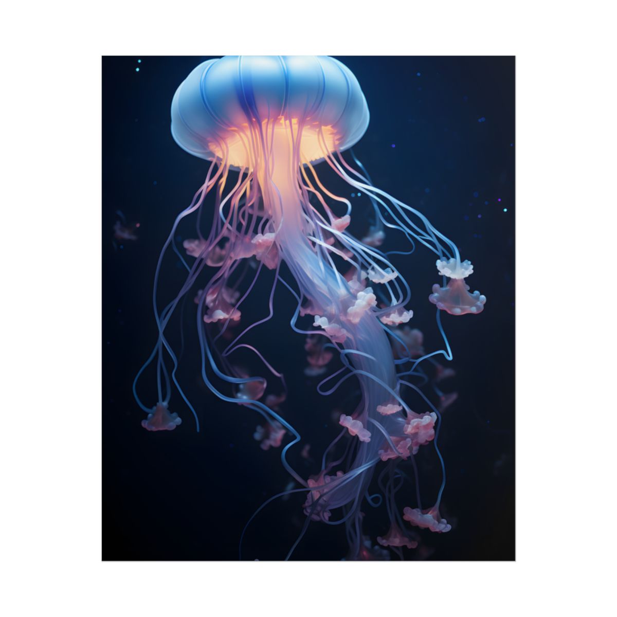 Bioluminescent Ocean Ballet: Glowing Sea Dance - Poster