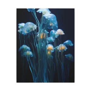 Blue Jellyfish Group Canvas Print