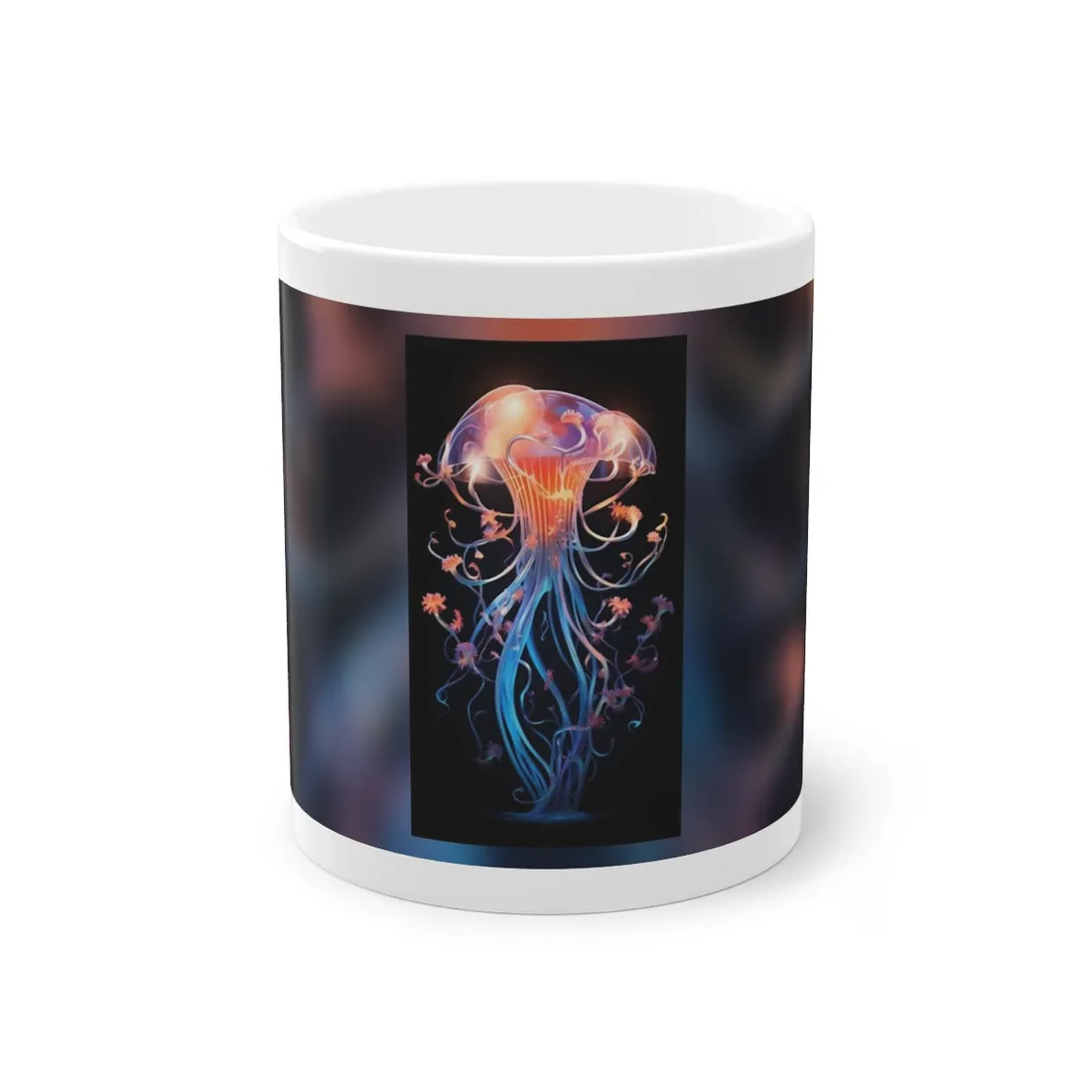 Bioluminescent Oceanic Ballet: Elegantly Poised Dancer in Underwater Performance - Mug