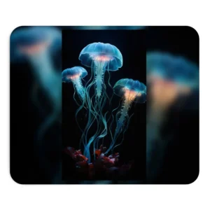 Jellyfish over Red Coral Mouse Pad