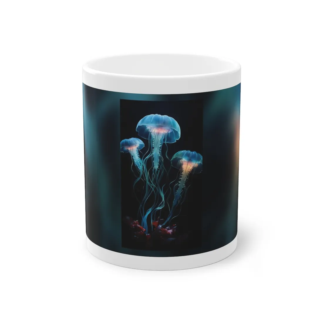 Bioluminescent Oceanic Ballet: Ethereal Underwater Dance - Mug