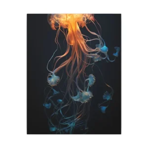 Glowing Jellyfish Drift Canvas Print