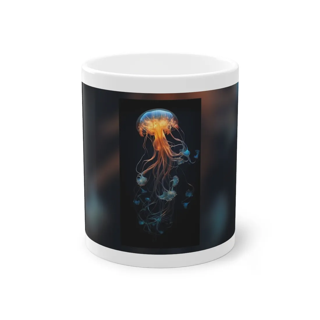 Bioluminescent Oceanic Ballet: Mesmerizing Underwater Scene - Mug