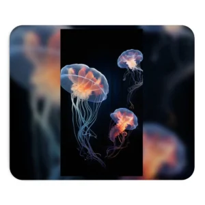 Glowing Jellyfish Underwater Mouse Pad
