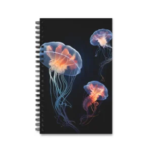 Glowing Jellyfish Underwater Spiral Notebook