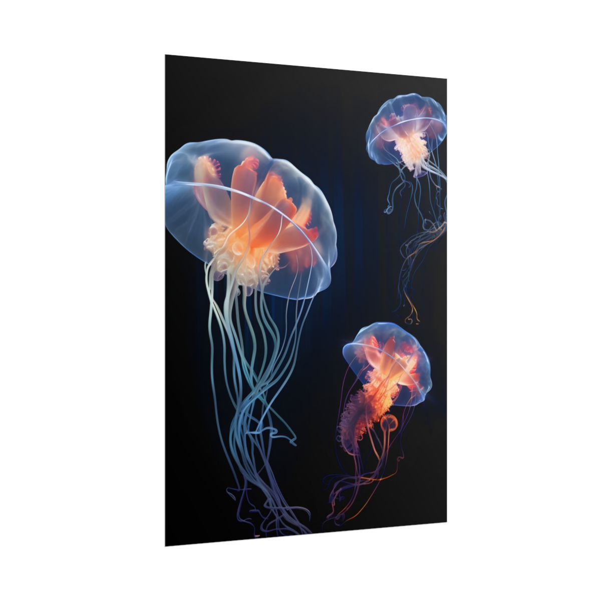 Bioluminescent Oceanic Ballet: Underwater Art - Poster