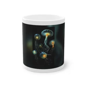 Glowing Jellyfish on Black Mug