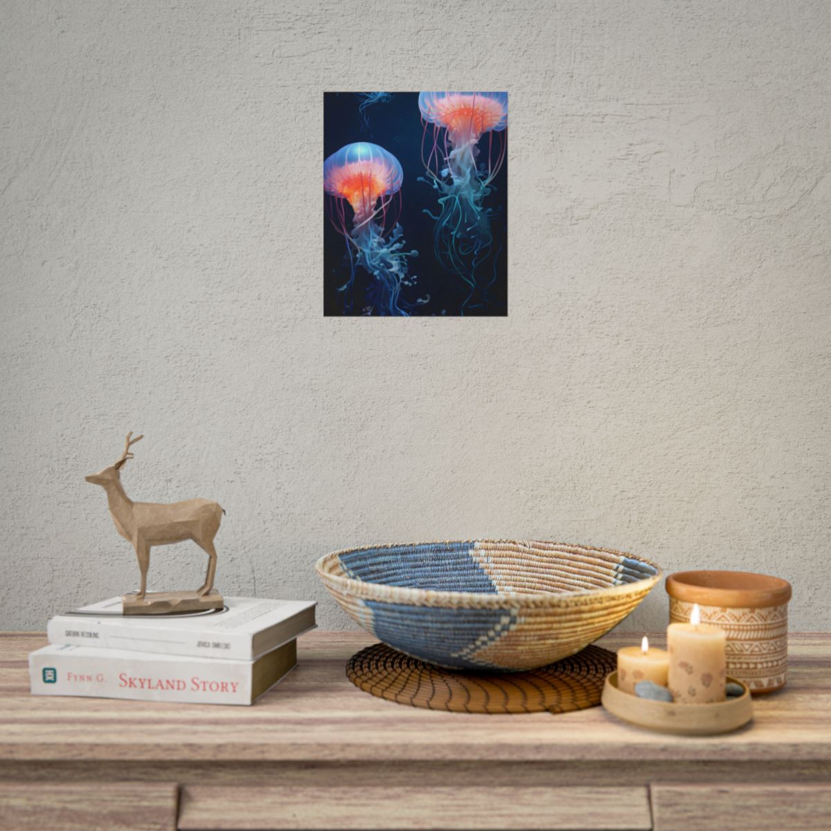 Bioluminescent Oceanic Ballet: Underwater Ballerina Artwork - Poster