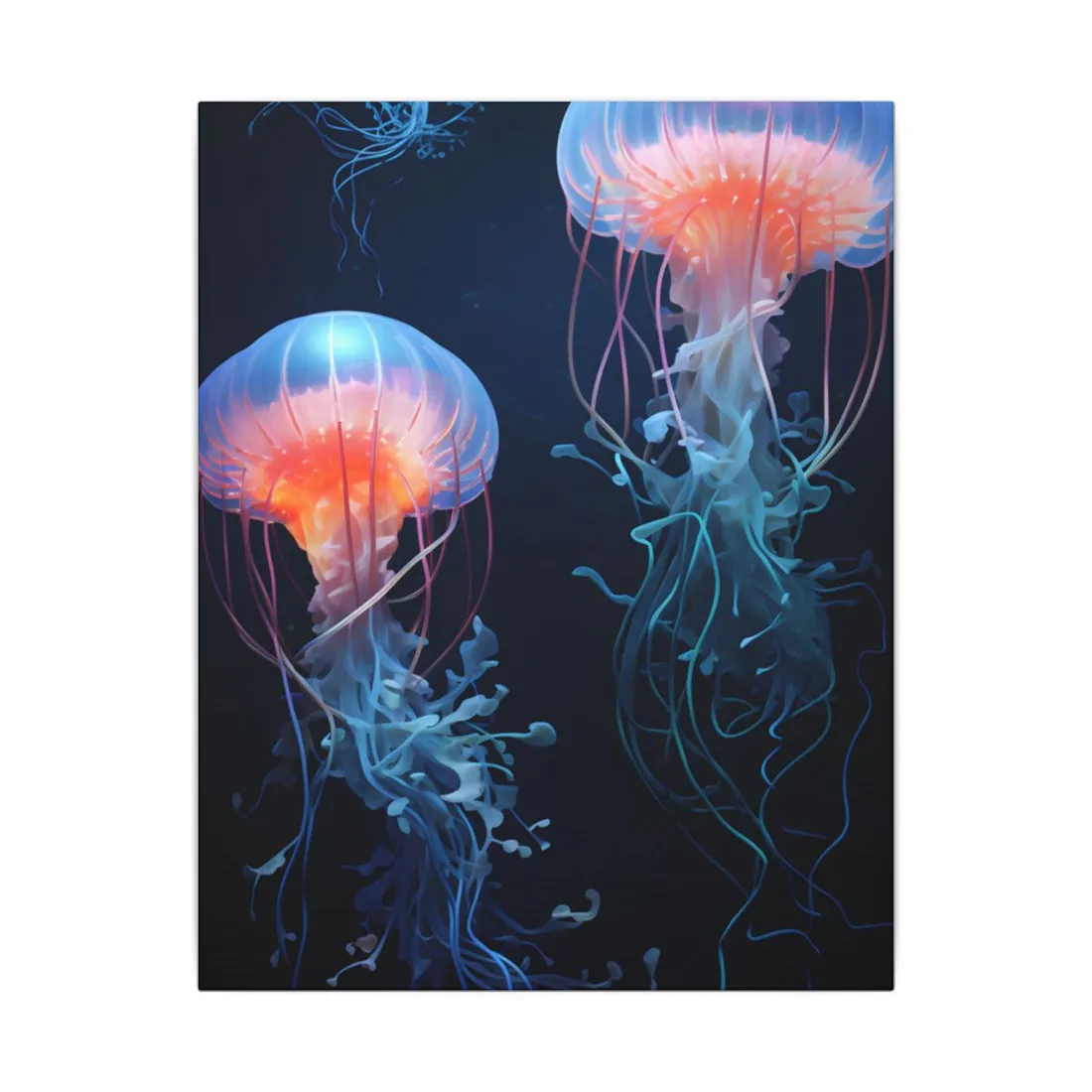 Bioluminescent Oceanic Ballet: Underwater Ballerina - Canvas