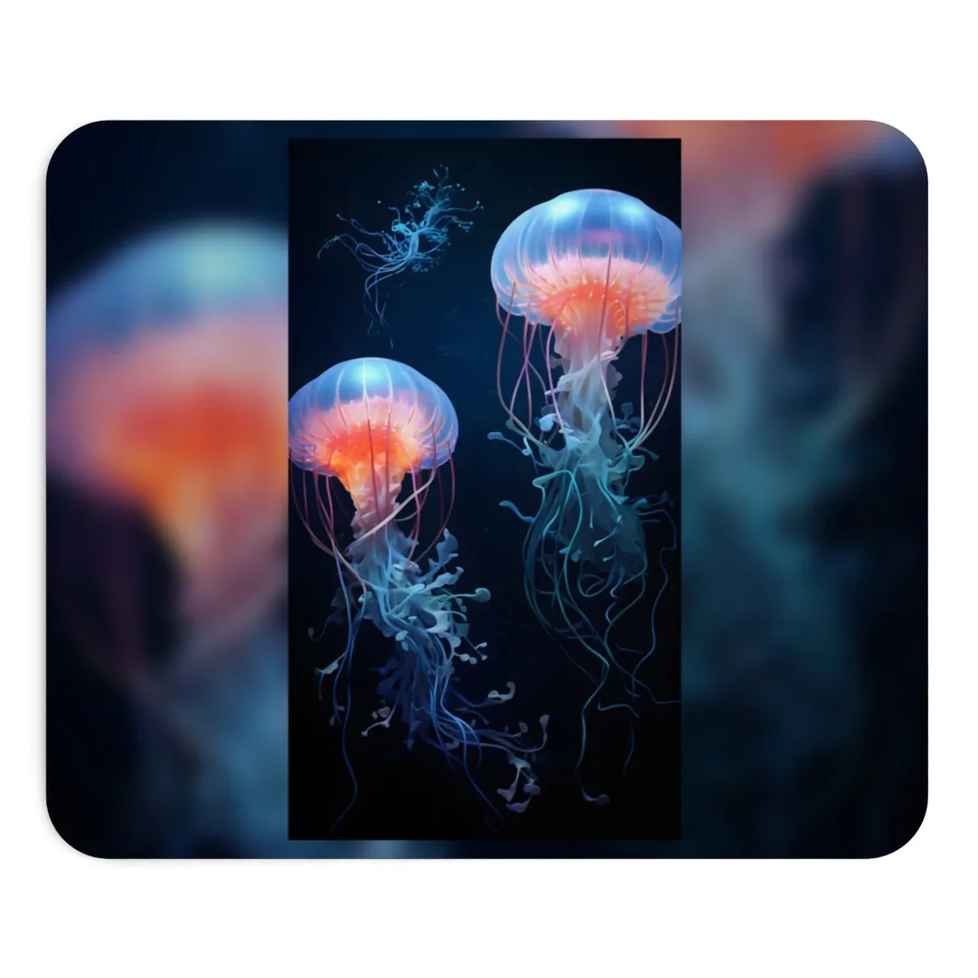 Bioluminescent Oceanic Ballet: Underwater Ballerina - Mouse Pad