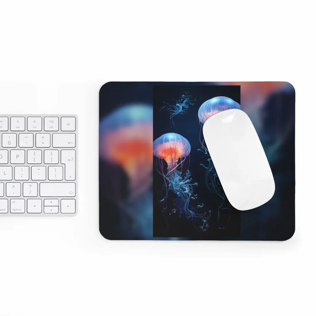 Bioluminescent Oceanic Ballet: Underwater Ballerina - Mouse Pad