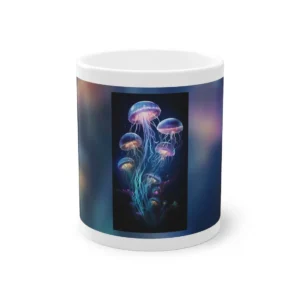 Glowing Jellyfish Under Water Mug