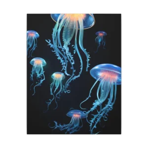 Glowing Blue Jellyfish Canvas Print