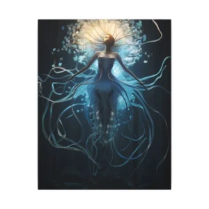 Glowing Woman with Jellyfish Tendrils Canvas Print