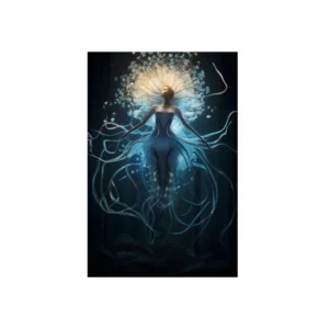 Glowing Woman with Jellyfish Tendrils Metal Poster