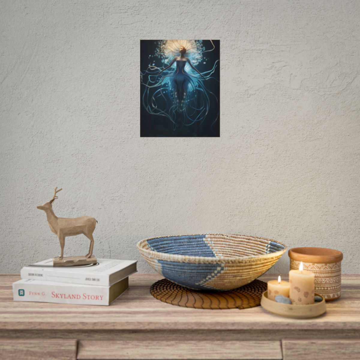Bioluminescent Underwater Ballet: A Mesmerizing Dance - Poster