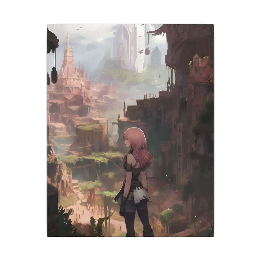 Birds in Flight: Anime-Style Avian Art - Canvas