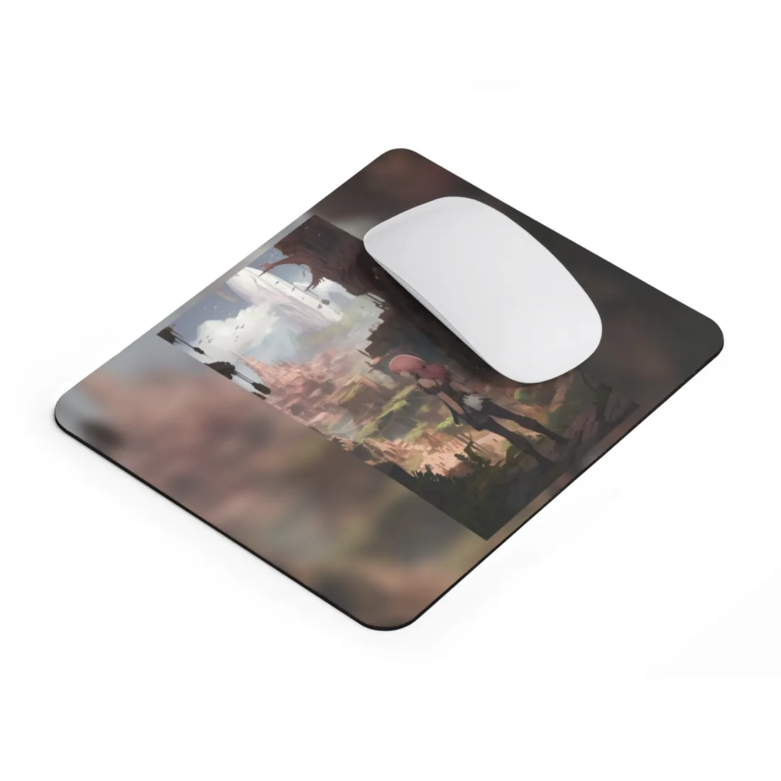 Birds in Flight: Anime-Style Avian Art - Mouse Pad