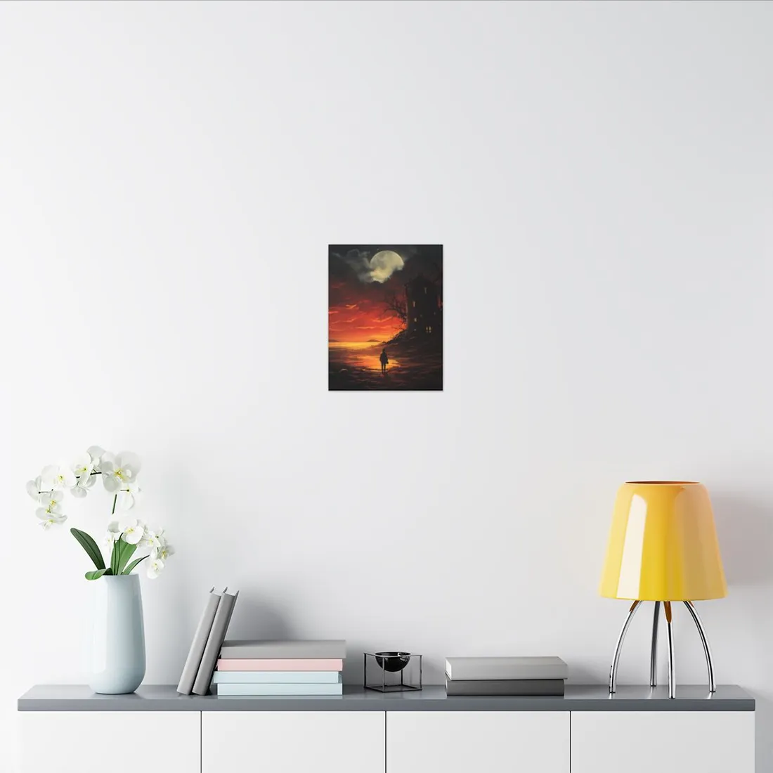 Black and White Portrait: Mysterious Figure Seated - Canvas