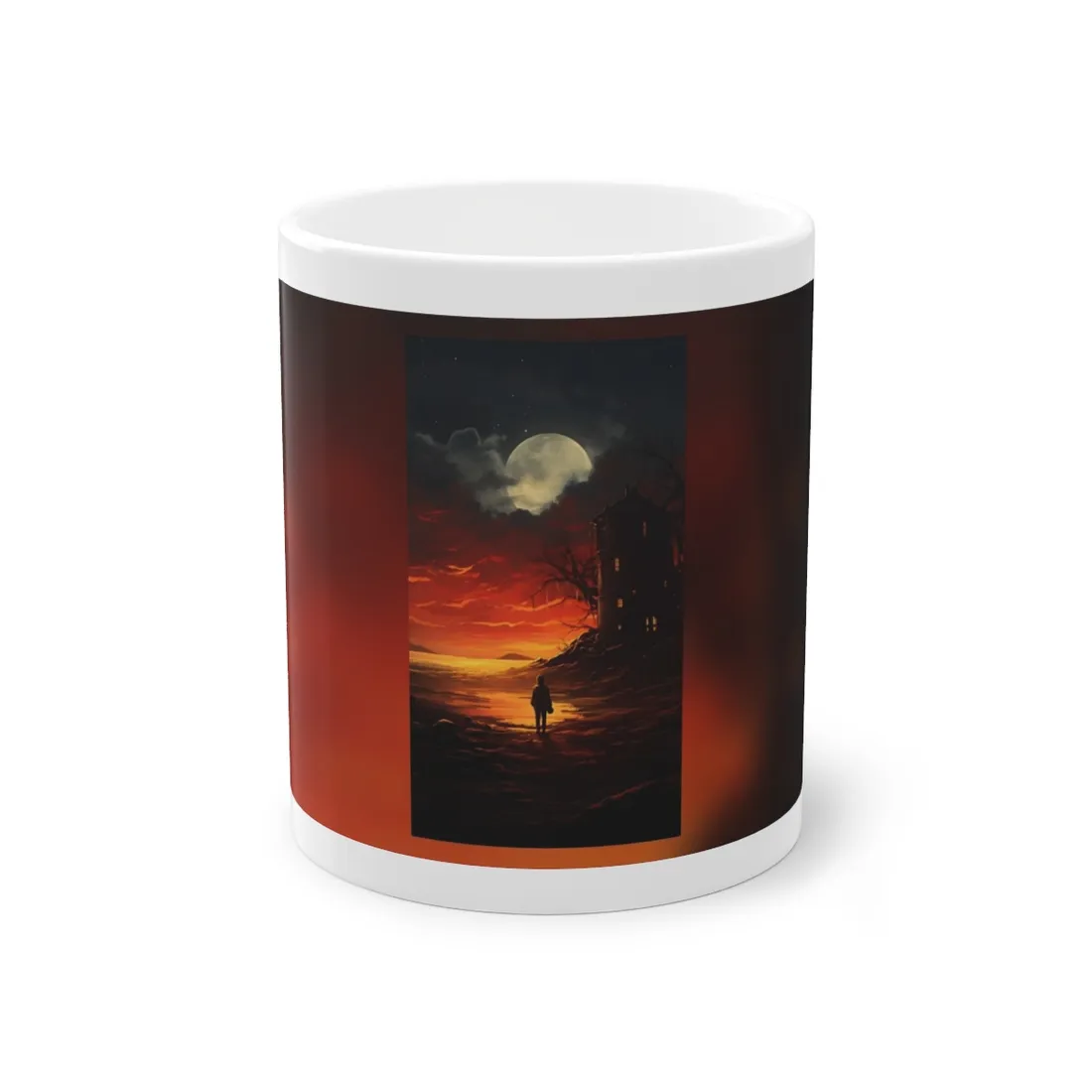 Black and White Portrait: Mysterious Figure Seated - Mug
