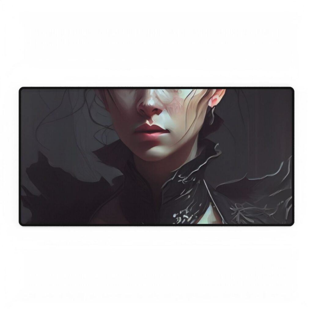 Black Hair Beauty: Sleeveless Portrait Art - Desk Mat