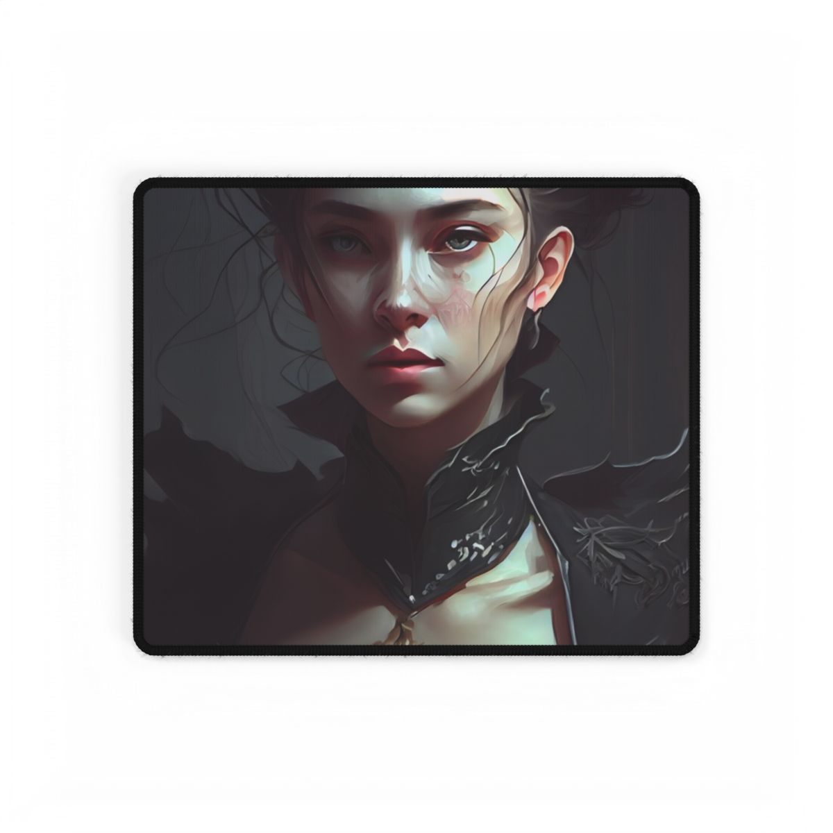 Black Hair Beauty: Sleeveless Portrait Art - Desk Mat