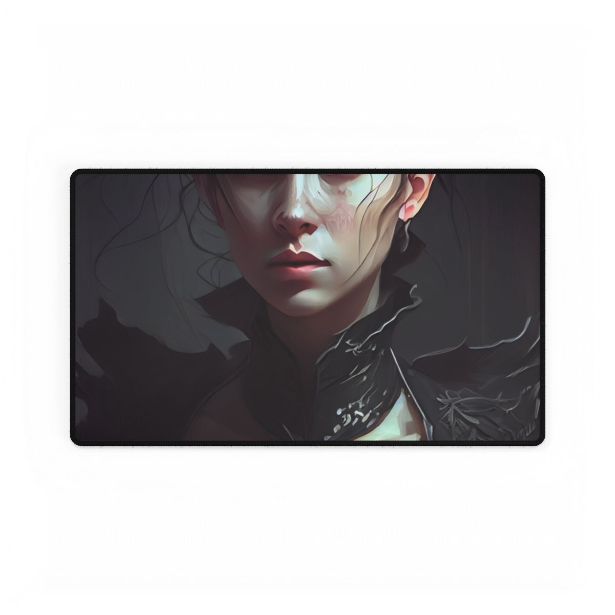 Black Hair Beauty: Sleeveless Portrait Art - Desk Mat