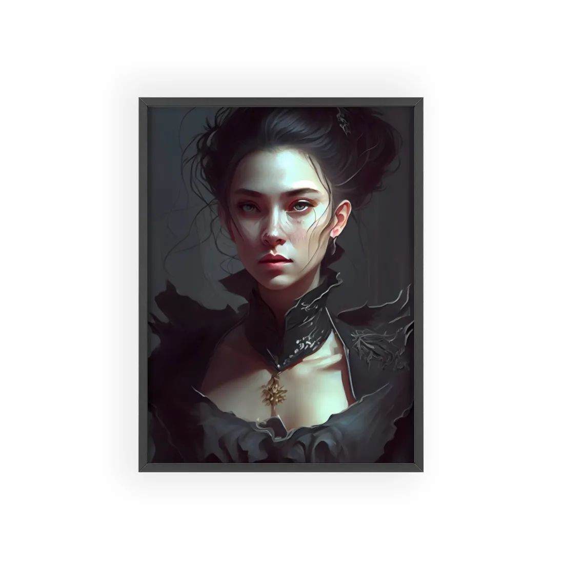 Black Hair Beauty: Sleeveless Portrait Art - Framed Poster