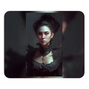 Woman in Dark Ruffles Mouse Pad