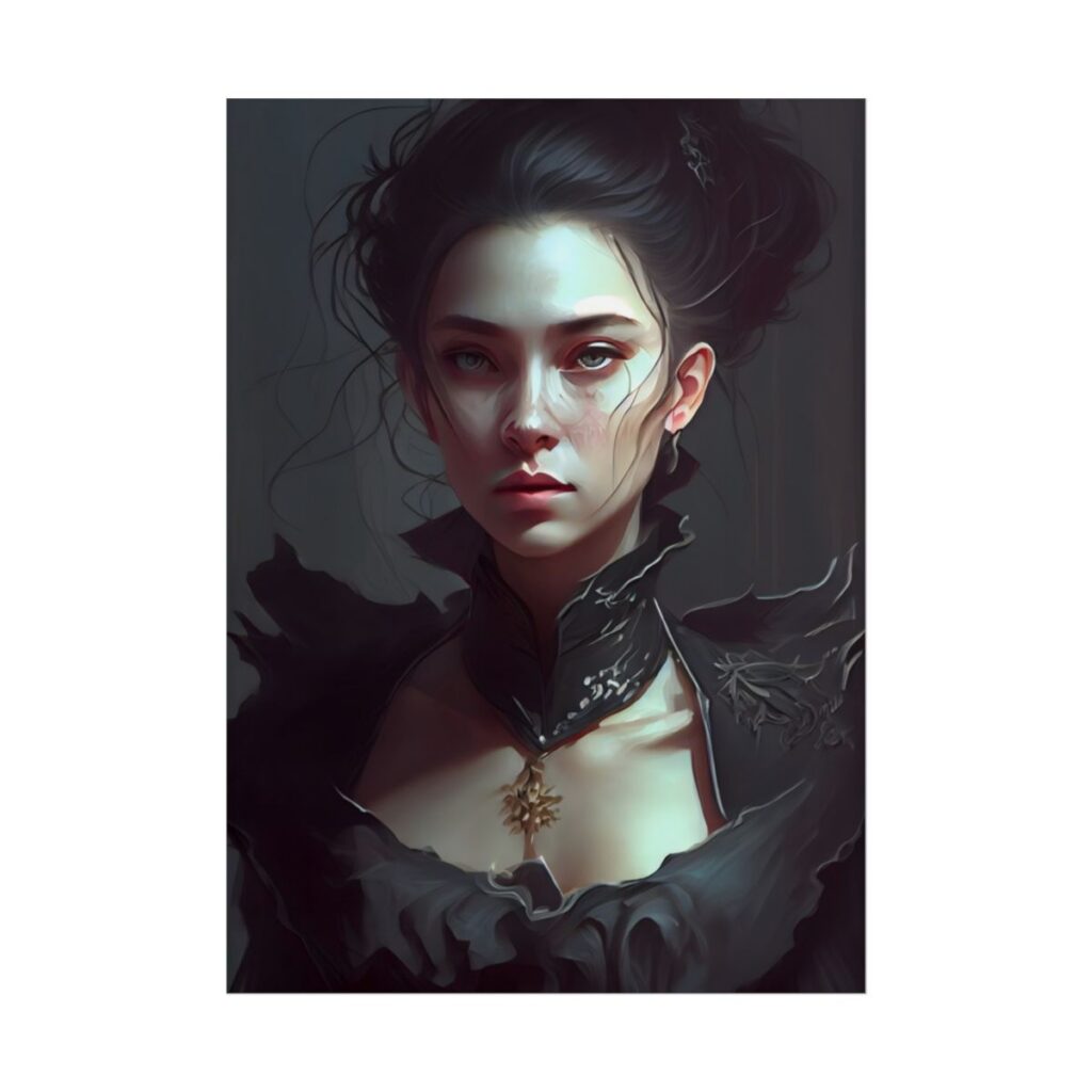 Black Hair Beauty: Sleeveless Portrait Art - Poster