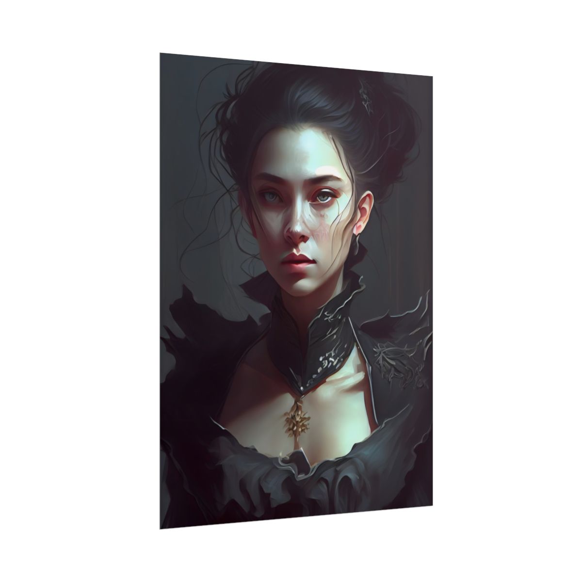 Black Hair Beauty: Sleeveless Portrait Art - Poster