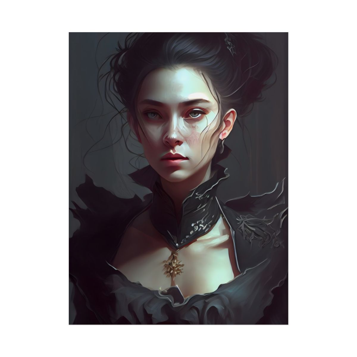 Black Hair Beauty: Sleeveless Portrait Art - Poster