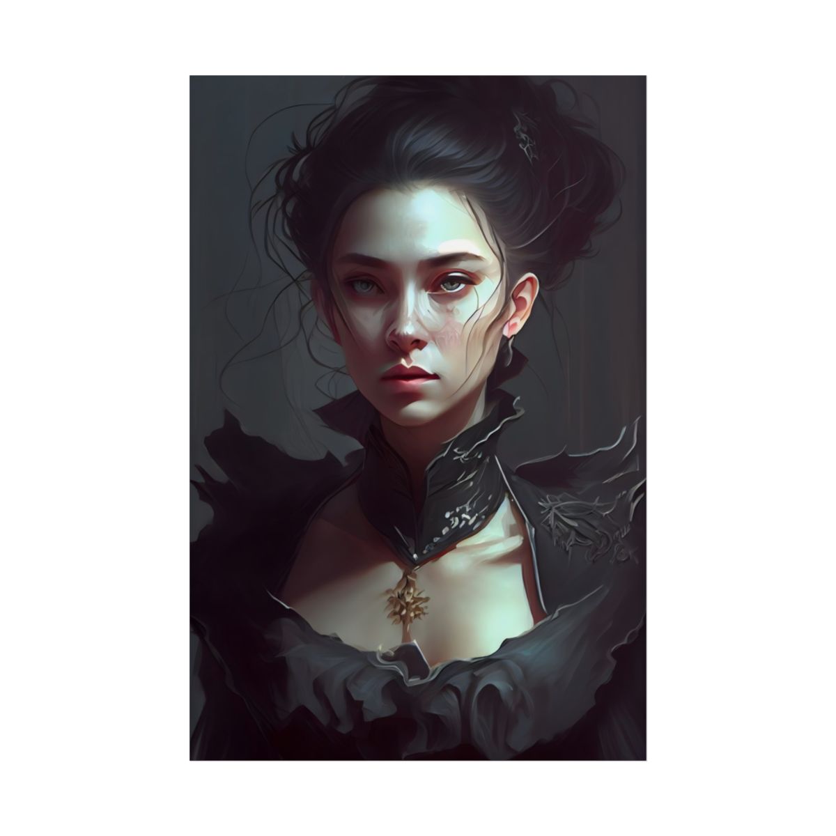 Black Hair Beauty: Sleeveless Portrait Art - Poster