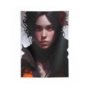 Ember-Eyed Portrait Wall Tapestry