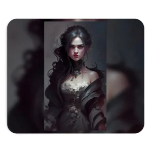 Dark Haired Woman Portrait Mouse Pad